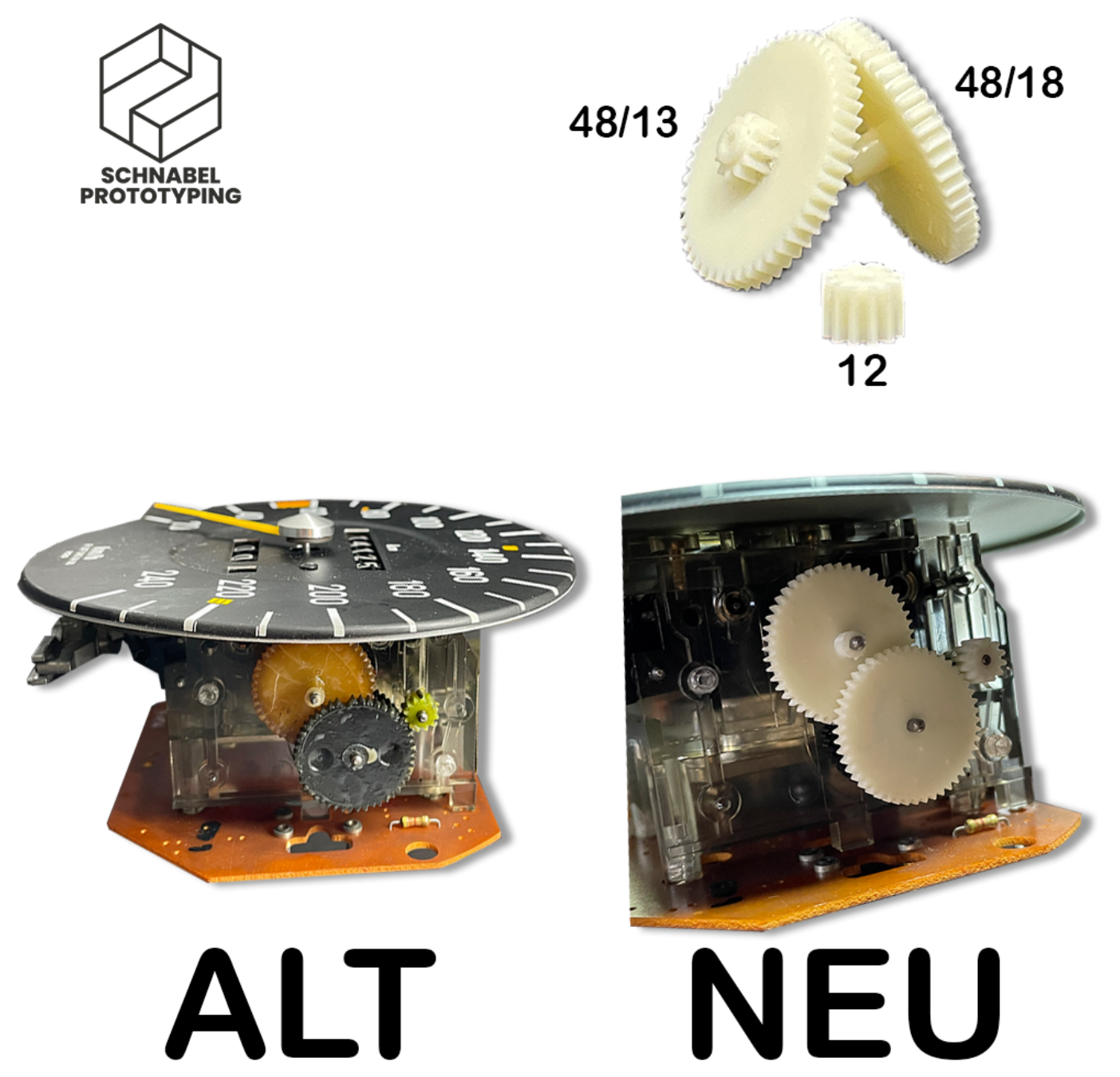 TACHO ZAHNRAD KOMBIINSTRUMENT RITZEL REPARATURSATZ Mercedes R107 W124 W126 - Timeless-Tech