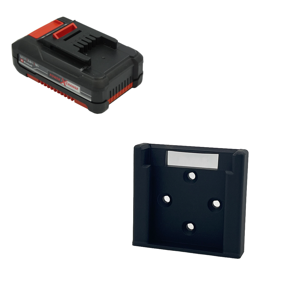 Wandhalterung für Einhell 18V Power X-Change Akku an Werkstattwand